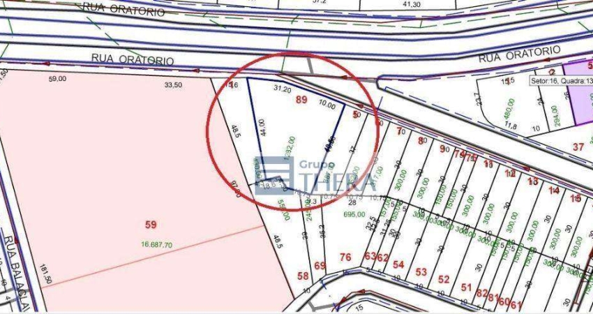 Terreno à venda, 1282 m² por R$ 2.600.000,00 - Parque Novo Oratório - Santo André/SP