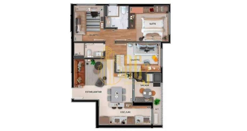 Apartamento com 3 quartos à venda na Rua João Bonat, 63, Novo Mundo, Curitiba