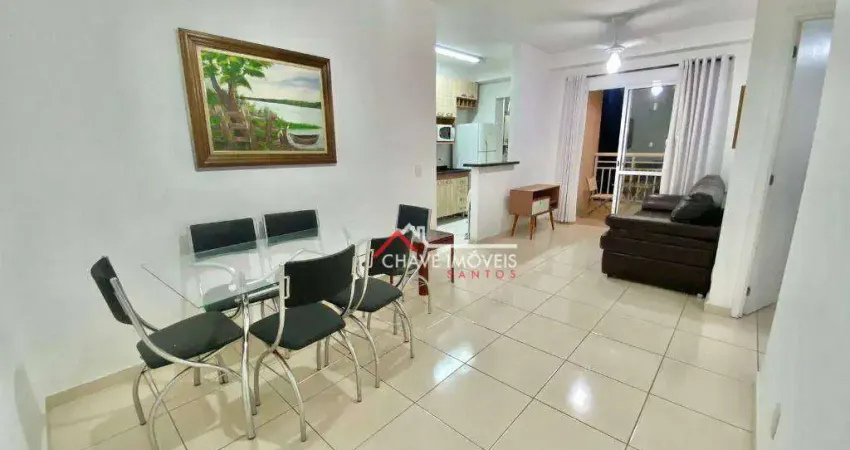 Apartamento Acquaplay com 2 dormitórios para alugar, 64 m² por R$ 3.600/mês - Marapé - Santos/SP