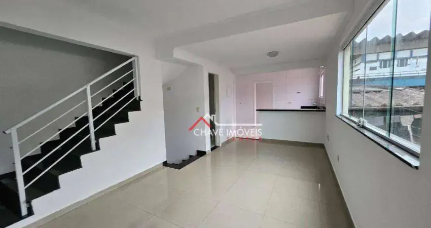 Village com 2 dormitórios para alugar, 103 m² por r$ 3.400,00/mês - marapé - santos/sp