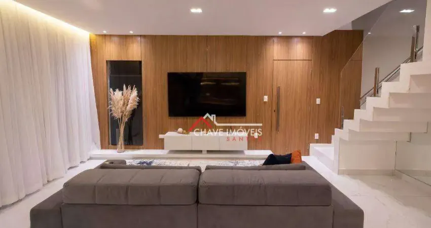 Casa nova com piscina, com 3 suítes, à venda, 175 m² por R$ 2.660.000 - Aparecida - Santos/SP