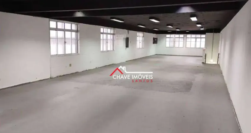 Salão para alugar, 250 m² por r$ 3.000,02/mês - macuco - santos/sp