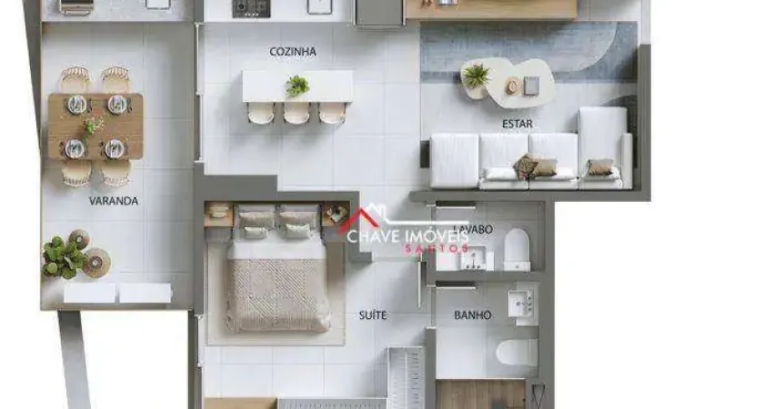 Apartamento com 1 dormitório à venda, 59 m² por R$ 670.000,00 - Ponta da Praia - Santos/SP