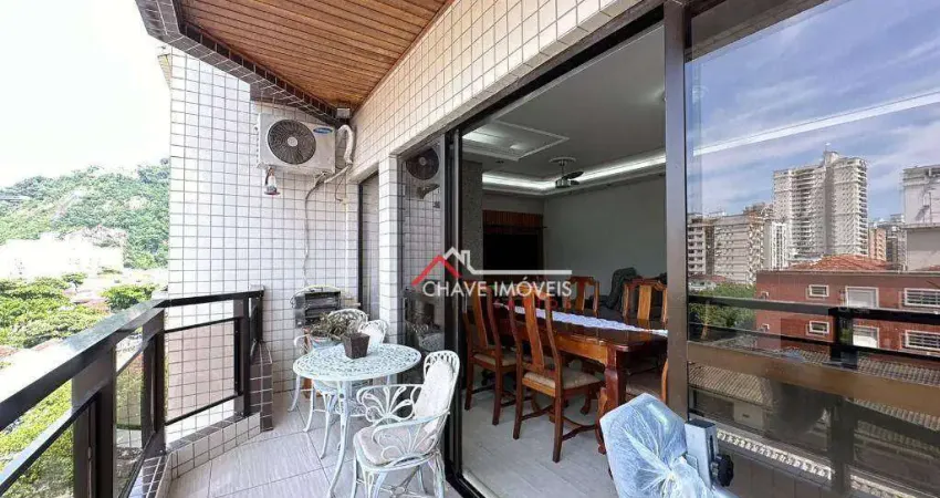 Apartamento com 3 dormitórios à venda, 135 m² por r$ 910.000,00 - campo grande - santos/sp