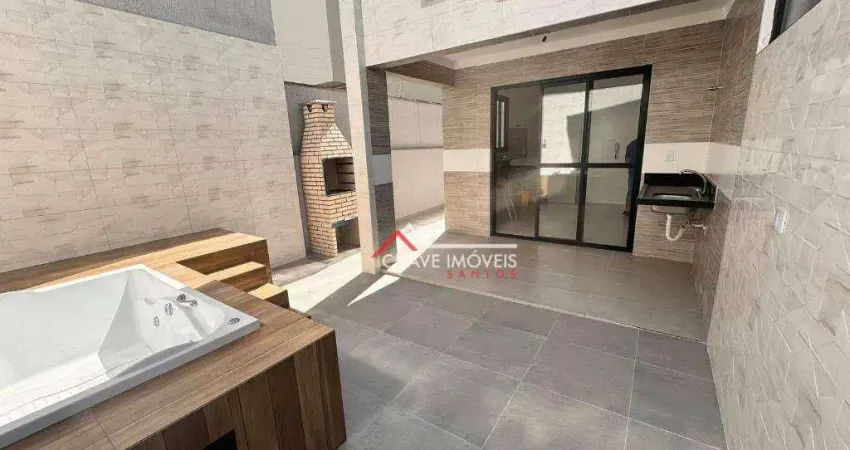 Sobrado novo com 3 dormitórios e espaço gourmet à venda, 123 m² por R$ 1.650.000 - Boqueirão - Santos/SP