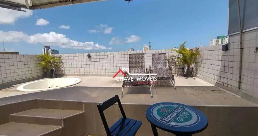 Cobertura com 3 dormitórios, 243 m² - venda por r$ 750.000,00 ou aluguel por r$ 6.200,02/mês - vila matias - santos/sp