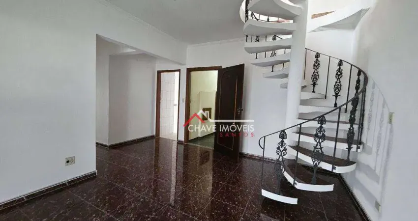 Cobertura com 1 dormitório à venda, 166 m² por R$ 940.000,00 - Aparecida - Santos/SP