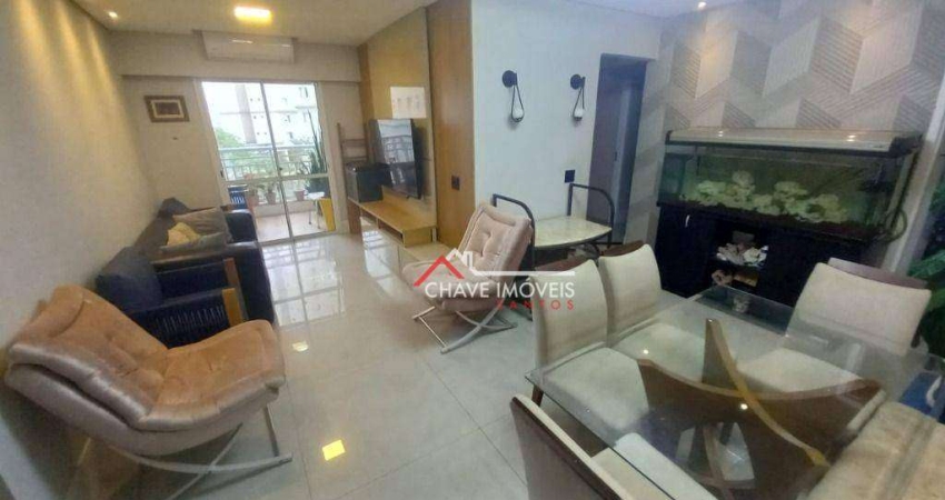 Apartamento com 3 dormitórios à venda, 84 m²  - Marapé - Santos/SP