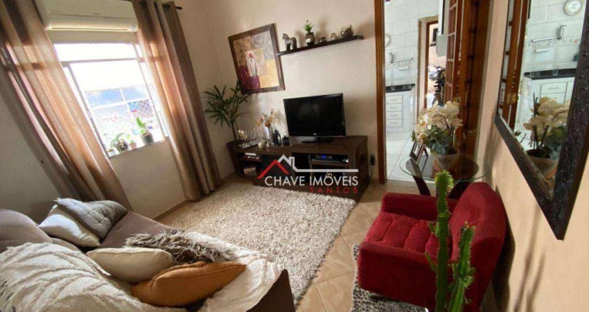 Apartamento com 1 dormitório à venda, 47 m² por R$ 297.000,00 - Boqueirão - Santos/SP