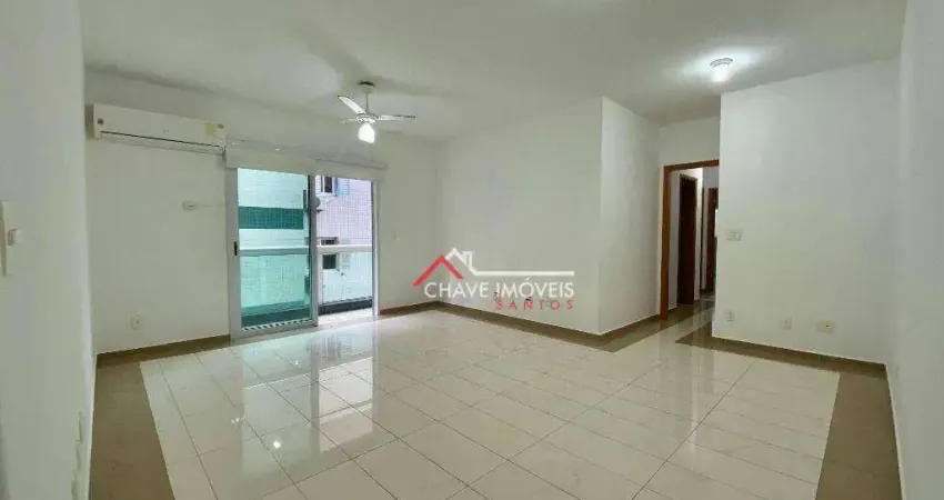 Apartamento com 3 dormitórios para alugar, 125 m² por R$ 7.500,02/mês - Embaré - Santos/SP