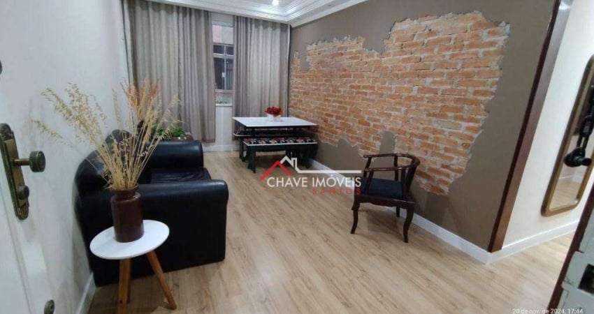 Apartamento com 2 dormitórios à venda, 73 m² por R$ 475.000,00 - Pompéia - Santos/SP