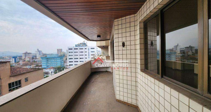 Apartamento com 3 dormitórios, 163 m² - venda por R$ 1.400.000,00 ou aluguel por R$ 9.245,00/mês - Boqueirão - Santos/SP