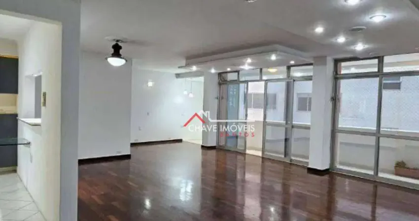 Apartamento com 3 dormitórios para alugar, 163 m² por R$ 6.500,02/mês - Gonzaga - Santos/SP