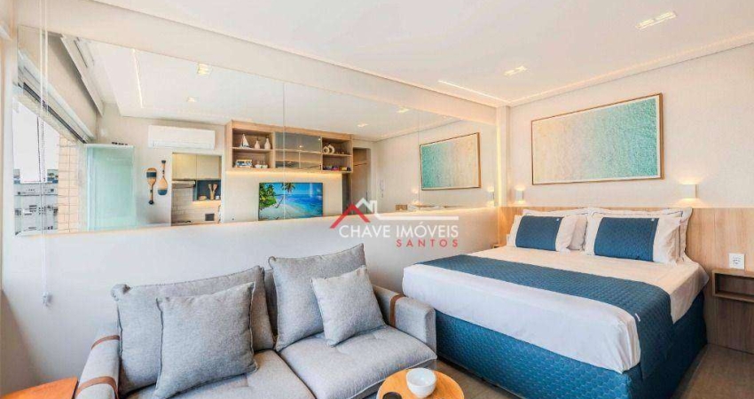 Studio com 1 dormitório, 22 m² - venda por R$ 550.000,00 ou aluguel por R$ 4.500,02/mês - Embaré - Santos/SP