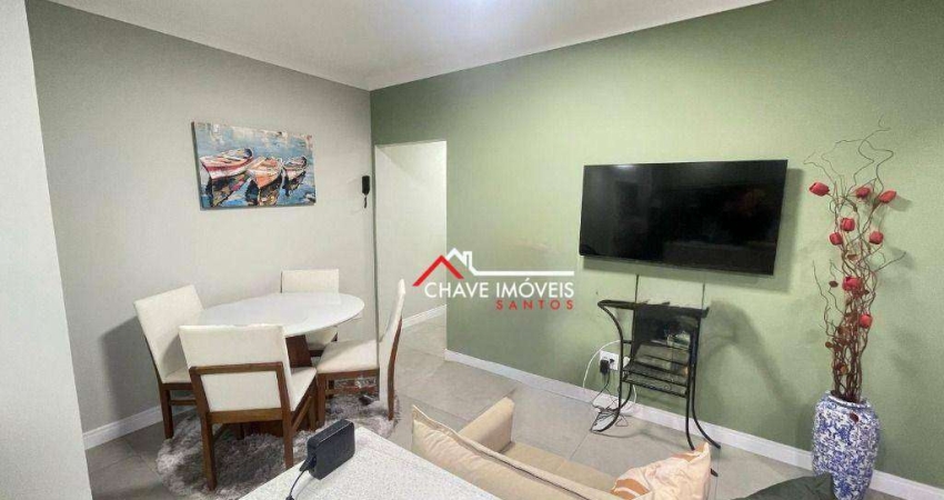 Apartamento com 1 dormitório à venda, 52 m² por R$ 550.000,00 - Aparecida - Santos/SP