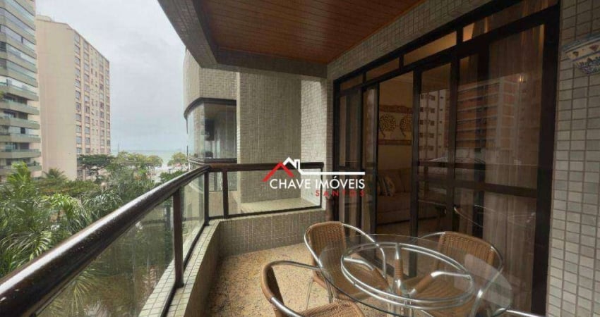 Apartamento com 3 dormitórios à venda, 173 m² por R$ 2.020.000,00 - Embaré - Santos/SP