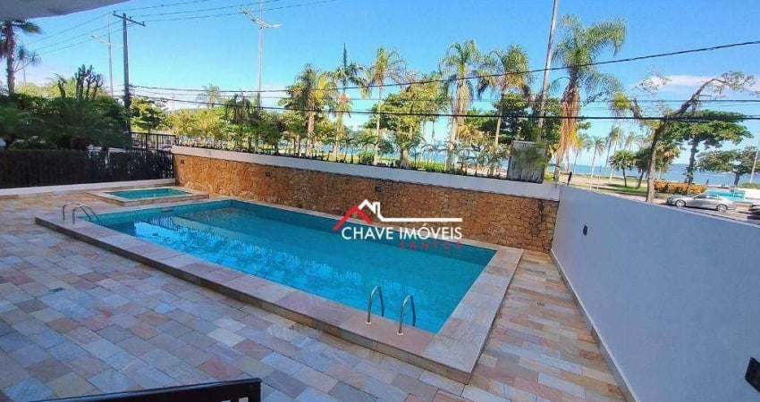 Apartamento com 96 m²  com dois dormitóriosem edifício na frente da praia da Aparecida em Santos