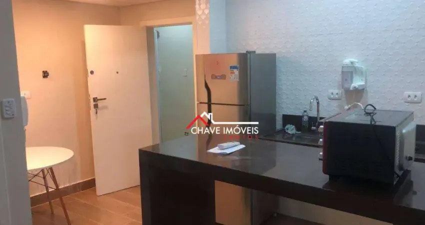 Kitnet com 1 dormitório para alugar, 22 m² por R$ 2.280,02/mês - Gonzaga - Santos/SP