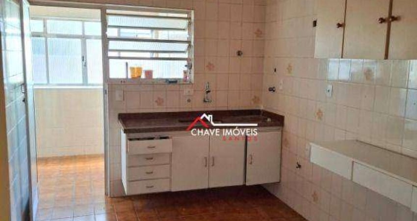 Apartamento com 2 dormitórios para alugar, 94 m² por R$ 3.650/mês - Embaré - Santos/SP