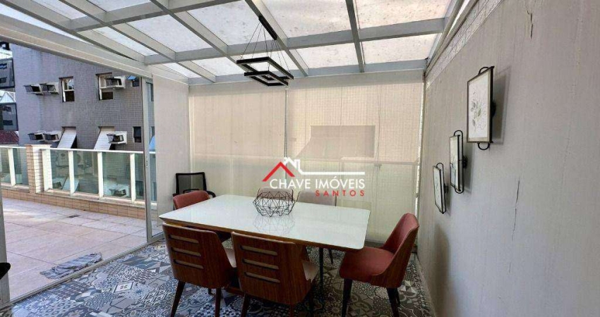 Apartamento Garden com 1 dormitório à venda, 91 m² por R$ 810.000 - Pompéia - Santos/SP