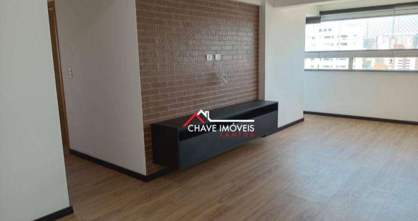 Apartamento com 2 dormitórios para alugar, 75 m² por R$ 4.000,02/mês - Macuco - Santos/SP