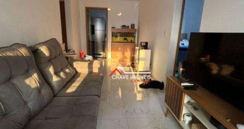 Apartamento com 2 dormitórios para alugar, 70 m² por R$ 5.500,02/mês - Boqueirão - Santos/SP