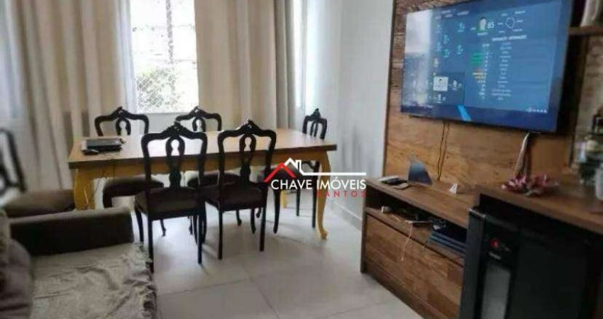 Apartamento com 2 dormitórios para alugar, 82 m² por R$ 3.500,02/mês - Gonzaga - Santos/SP