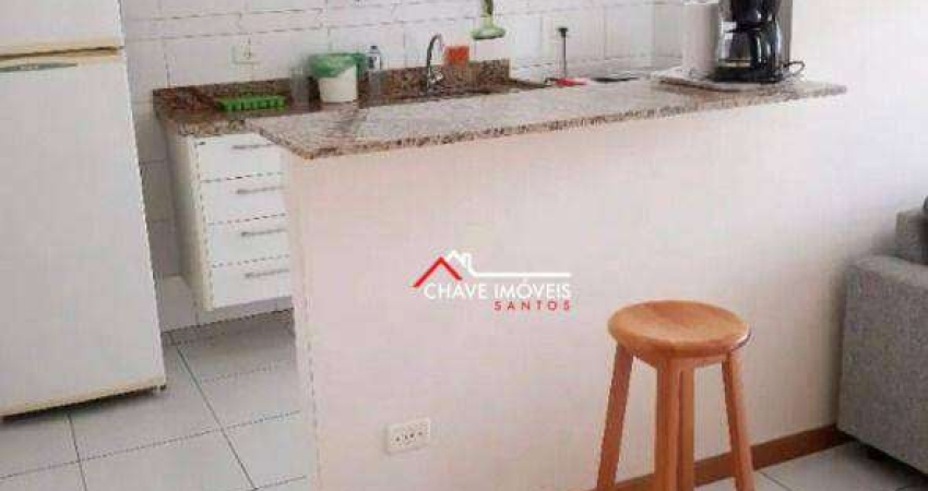 Apartamento com 1 dormitório para alugar, 81 m² por R$ 3.000,02/mês - Aparecida - Santos/SP