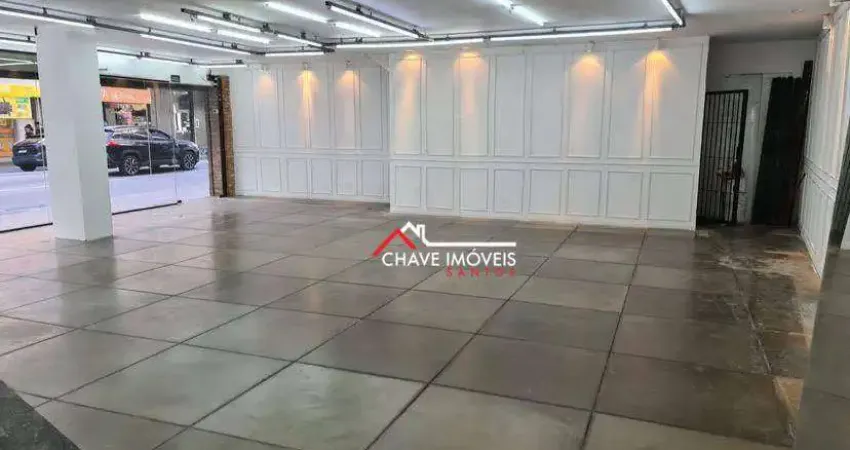 LOJA COMERCIAL NO CORAÇÃO DO GONZAGA PARA ALUGAR, 414² por R$ 55.000/MÊS - GONZAGA - SANTOS/SP