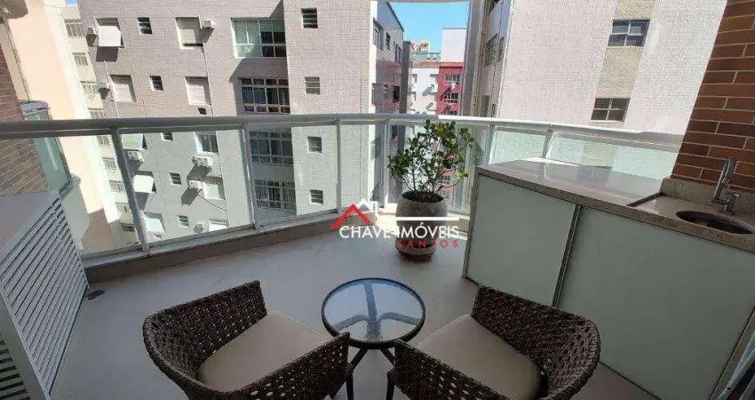 Flat com 1 dormitório à venda, 45 m² por R$ 650.000,00 - Gonzaga - Santos/SP
