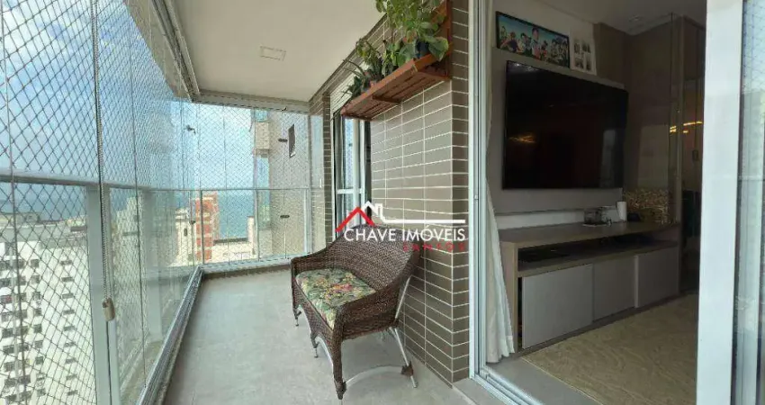 Apartamento com 3 dormitórios à venda, 120 m² por r$ 2.150.000,00 - embaré - santos/sp