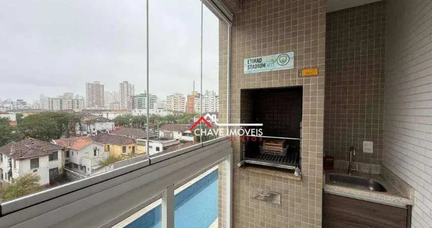 Apartamento com 2 dormitórios à venda, 85 m² por r$ 875.000,00 - marapé - santos/sp