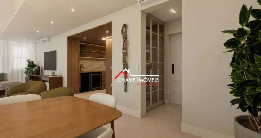 Apartamento com 3 dormitórios à venda, 220 m² por r$ 3.090.000,06 - boqueirão - santos/sp