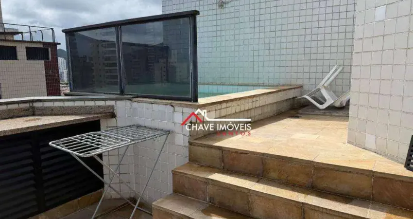 Cobertura com 1 dormitório à venda, 112 m² por r$ 955.000,00 - vila belmiro - santos/sp