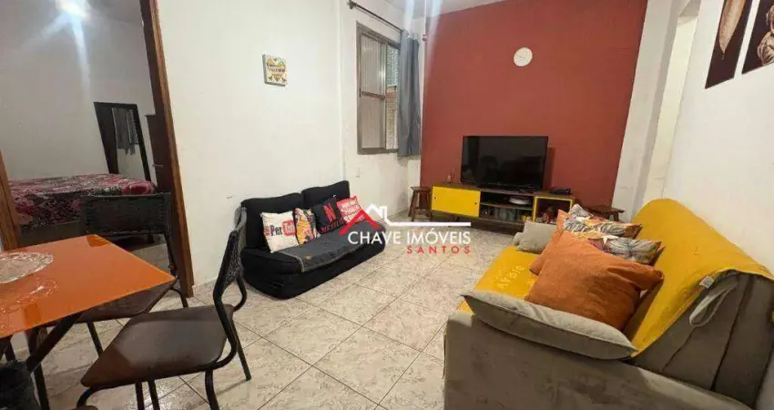 Apartamento com 1 dormitório à venda, 50 m² por r$ 305.000,00 - gonzaga - santos/sp