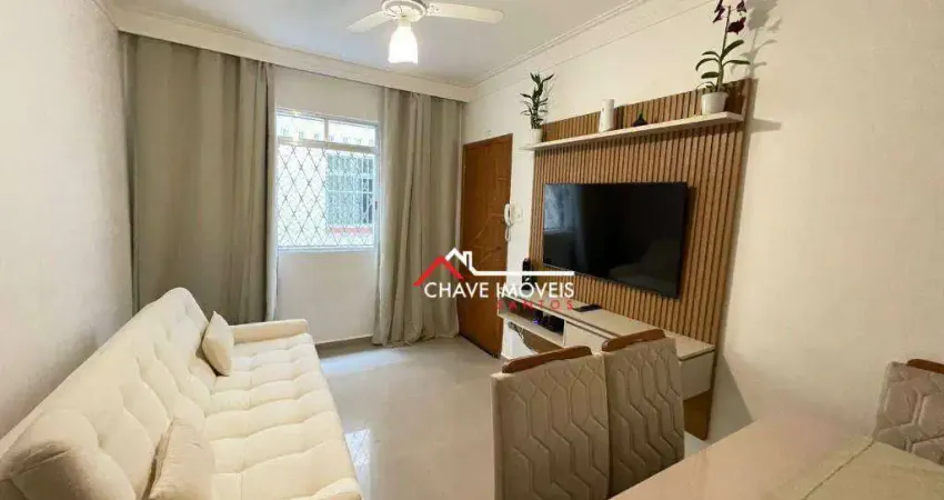 Apartamento com 2 dormitórios à venda, 60 m² por r$ 465.000,00 - aparecida - santos/sp