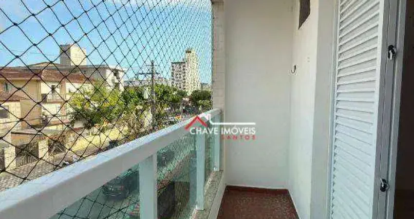 Apartamento com 2 dormitórios à venda, 77 m² por r$ 405.000,00 - marapé - santos/sp