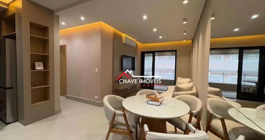 Apartamento com 2 dormitórios, 75 m² - venda por r$ 998.000,00 ou aluguel por r$ 7.500,02/mês - josé menino - santos/sp