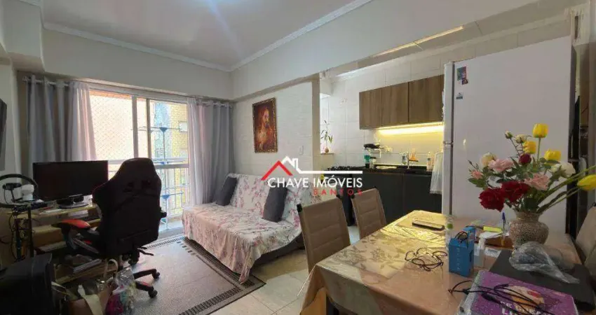 Apartamento com 1 dormitório à venda, 43 m² por r$ 335.000,00 - josé menino - santos/sp