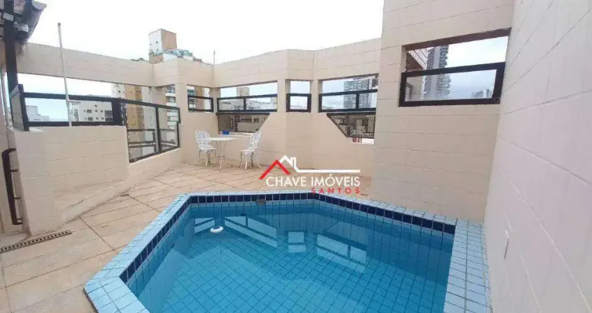 Cobertura com 3 dormitórios à venda, 200 m² por r$ 1.489.400,00 - gonzaga - santos/sp