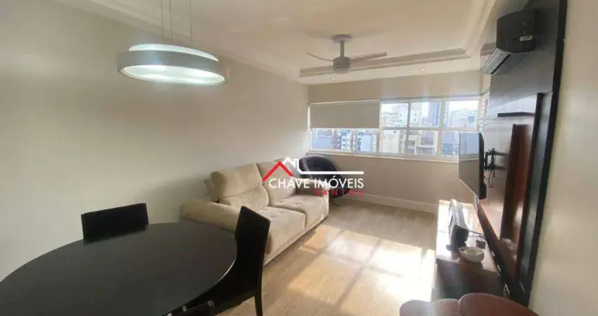 Flat com 2 dormitórios à venda, 67 m² por r$ 580.000,00 - gonzaga - santos/sp