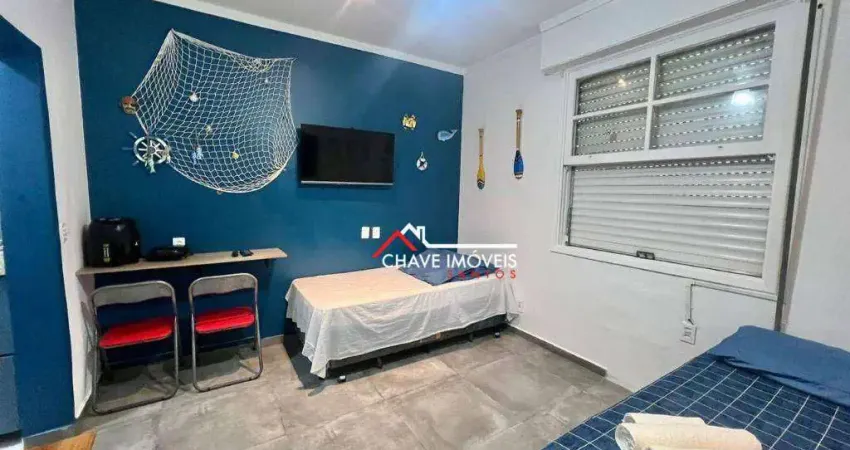 Kitnet com 1 dormitório à venda, 28 m² por r$ 290.000,00 - embaré - santos/sp