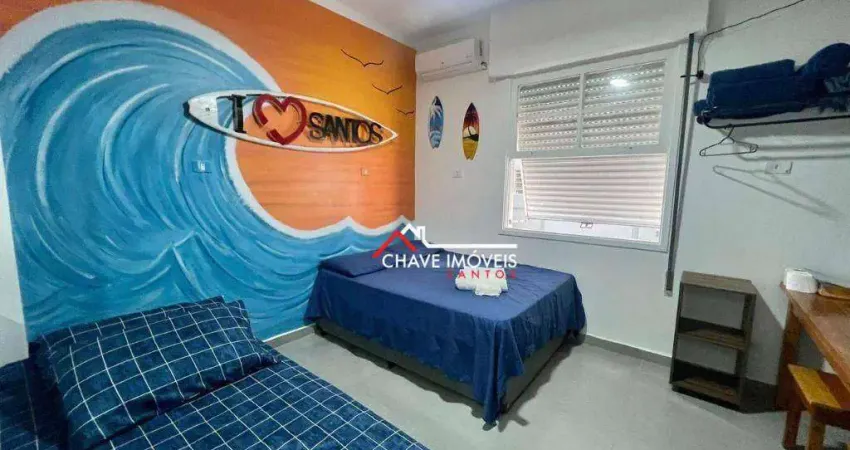 Kitnet com 1 dormitório à venda, 28 m² por r$ 290.000,00 - embaré - santos/sp