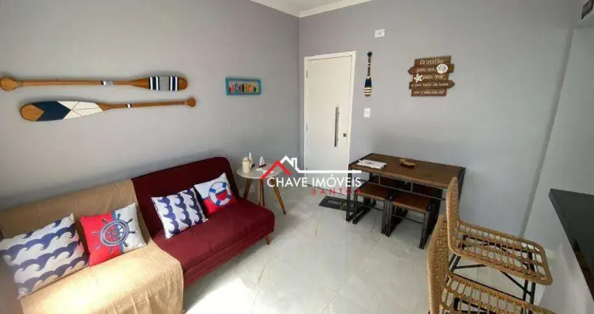 Apartamento com 1 dormitório à venda, 50 m² por r$ 460.000,00 - gonzaga - santos/sp