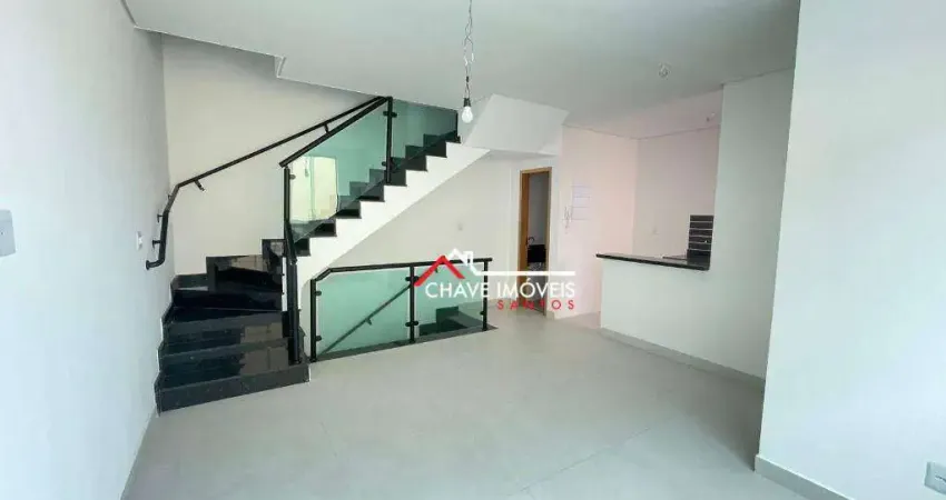 Village com 2 dormitórios à venda, 92 m² por r$ 720.000,00 - campo grande - santos/sp