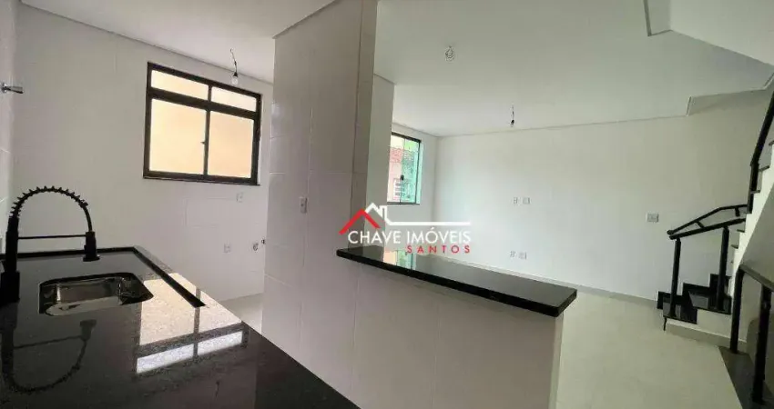 Village com 2 dormitórios à venda, 92 m² por r$ 750.000,00 - campo grande - santos/sp