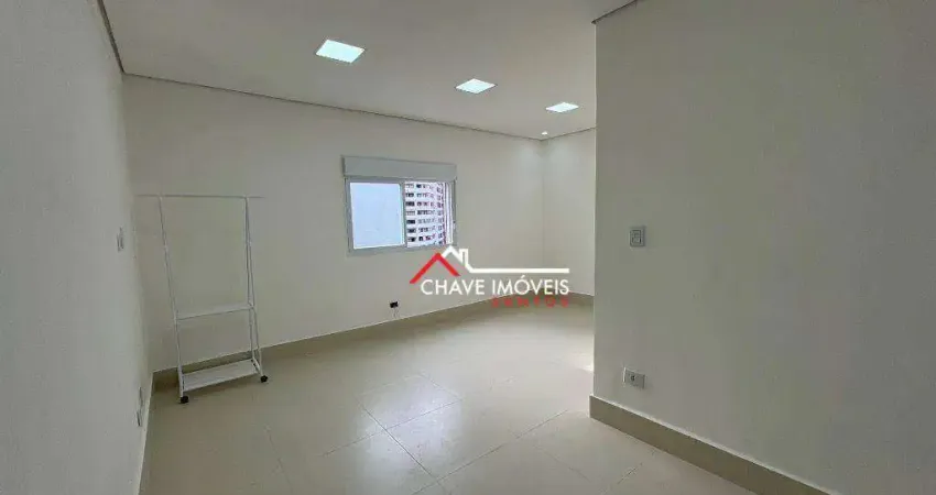 Kitnet com 1 dormitório para alugar, 38 m² por r$ 2.910,00/mês - josé menino - santos/sp