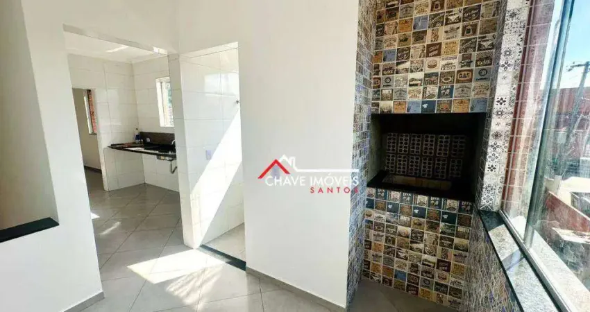 Sobreposta alta com 2 dormitórios à venda, 72 m² por r$ 266.000 - chico de paula - santos/sp