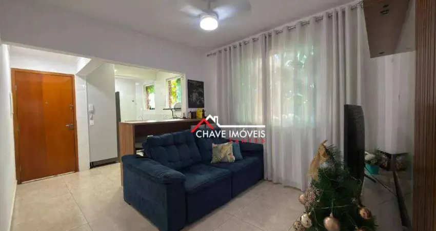 Apartamento com 2 dormitórios à venda, 50 m² por r$ 370.000,00 - marapé - santos/sp