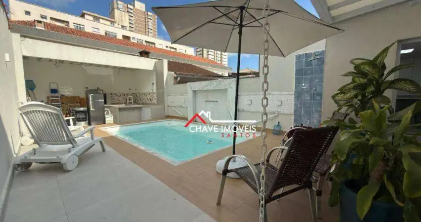 Sobrado com 3 dormitórios à venda, 151 m² por r$ 1.275.000,00 - campo grande - santos/sp